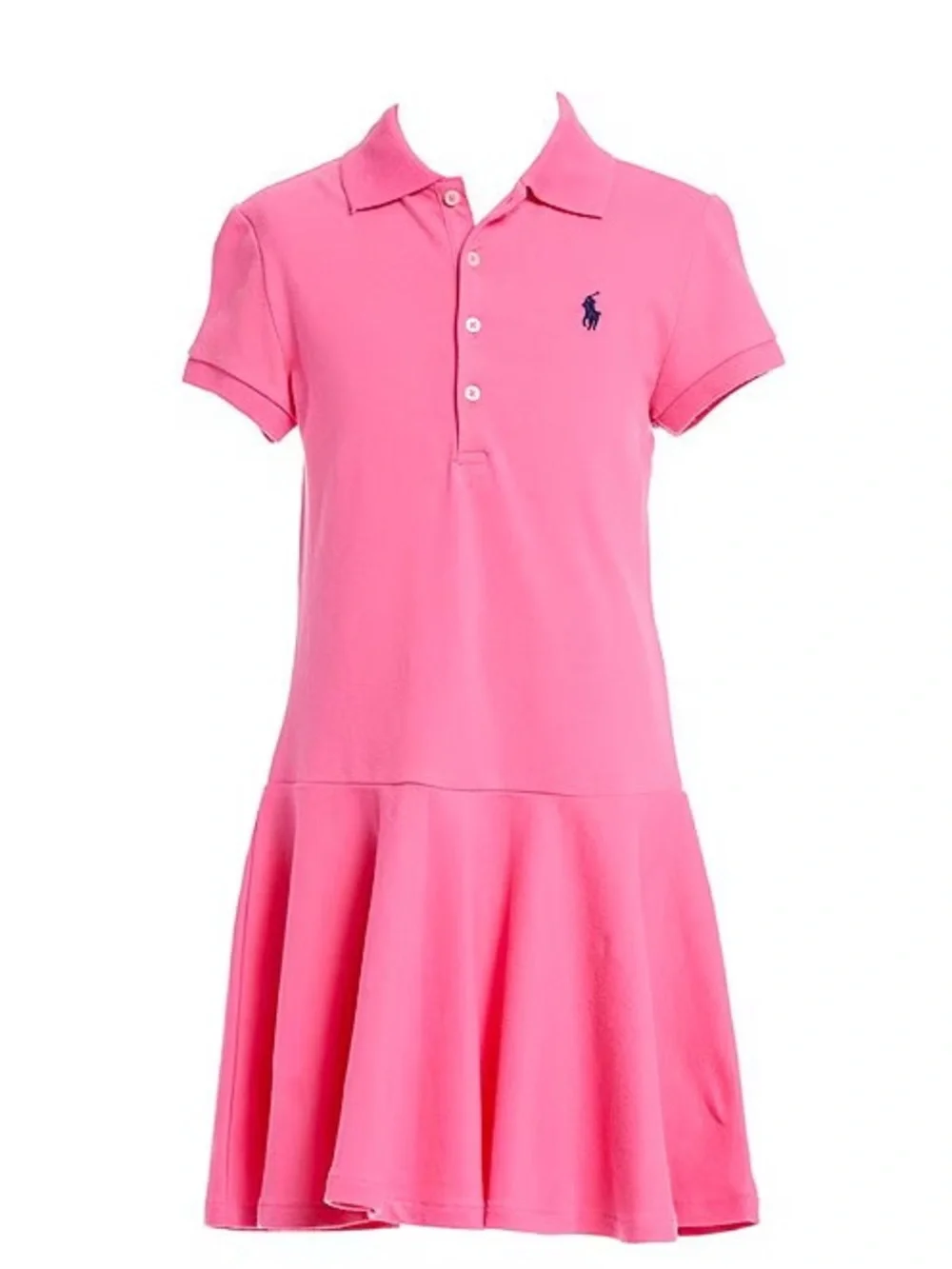 Polo Ralph Lauren Girls' Iconic Cotton Collar Dress Drop Waist Big Kid Sz S / 7